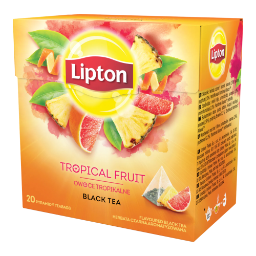 Чай Lipton Tropical Fruit 20*1,8г черный пирамидки (12)