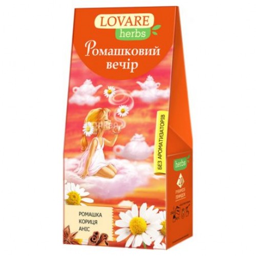 Чай Lovare Ромашковий вечір 20*1,8 г квітковий, пірамідки(18)