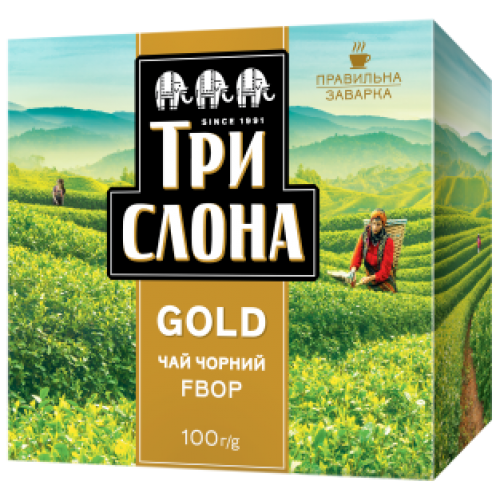 Чай Три слони Gold чорний FBOP 100г (8)