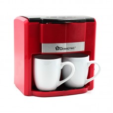 Кофеварка DOMOTEC MS-0705 Красная (500Вт, 2 кер. чашки по 150мл)