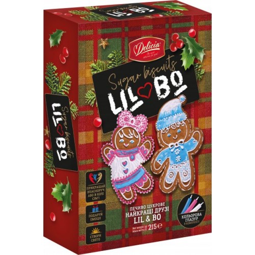 Набір Печиво цукрове Найкращі друзі «Lil & Bo» Delicia 215г (12)
