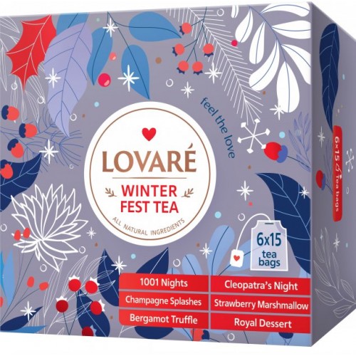 Чай Lovare Набір Асорті "Winter Fest Tea" (6 видів по 15шт) 157,5г (10)