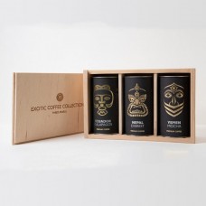 Paradise coffee THREE JEWELS set "Three jewels" 100% Arabica in a wooden box 3 * 50 g (4)