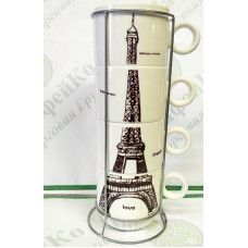 Tea set for 4 persons on the stand 'Eifel' 250 ml