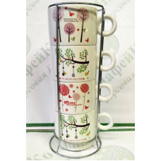 Tea set for 4 persons on the stand 'Seasons' 250 ml