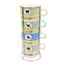 Tea set for 4 persons on making a stand 'Cute' 250 ml