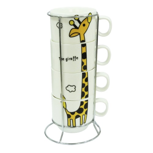Set coffee for 4 persons on the stand 'Giraffe'  150 ml 