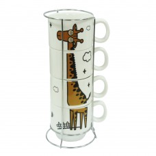 Set coffee for 4 persons on the stand 'Giraffe'  250 ml 