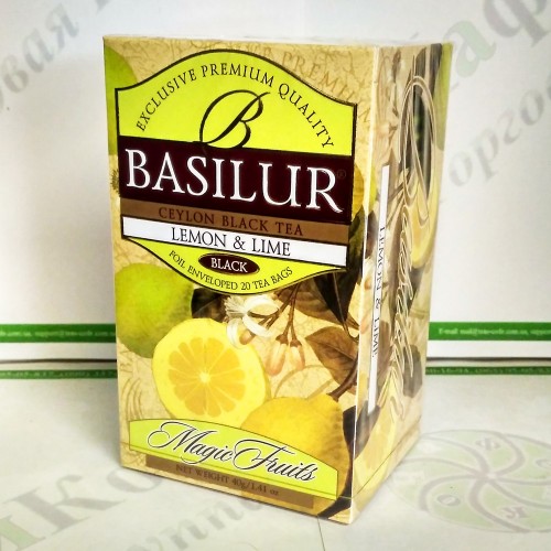 Чай Basilur Лимон и Лайм (Магические фрукты) черн. 20*2г