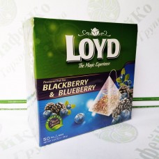 Чай в пакетиках пирамидках Loyd Blackberry&Blueberry, ежевика и голубика, 2г*50шт. (4)