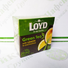 Чай в пакетиках пирамидках LOYD Green Tea, лимон&лимонник, 1,5г*20шт. (20)