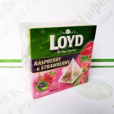 Чай в пакетиках пірамідках LOYD Raspberry&Strawberry, малина і полуниця, 2г*20шт. (20)